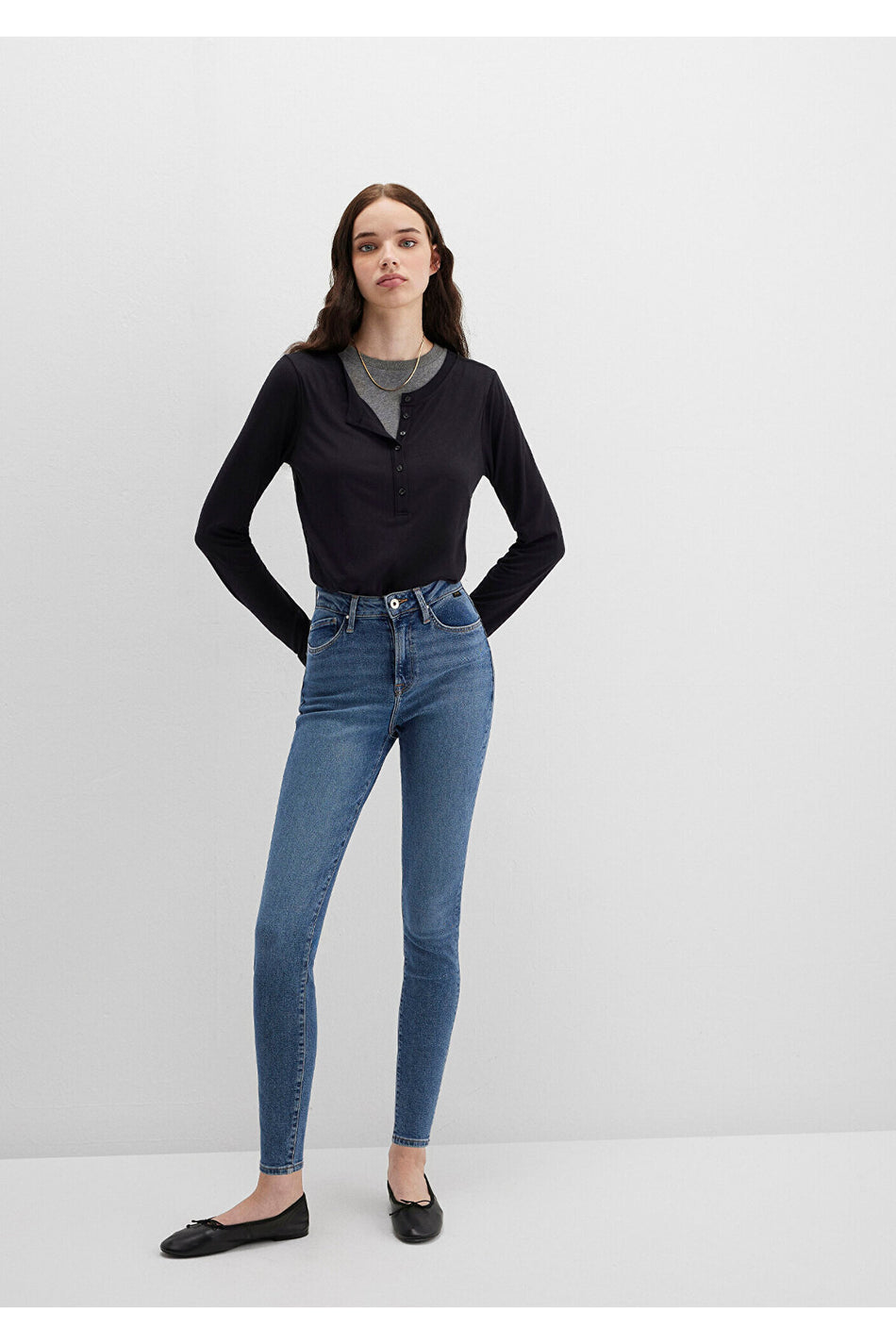 Serenay Mavi Gold Shape Vintage indigo Mavi Jeans 100980-82194 - MALLTURK