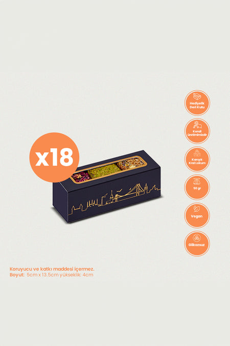 Cerez pazari 18 li Gift Box kutuda kral Turkish Delight 50g Assorted spesiyal Pistachio - MALLTURK