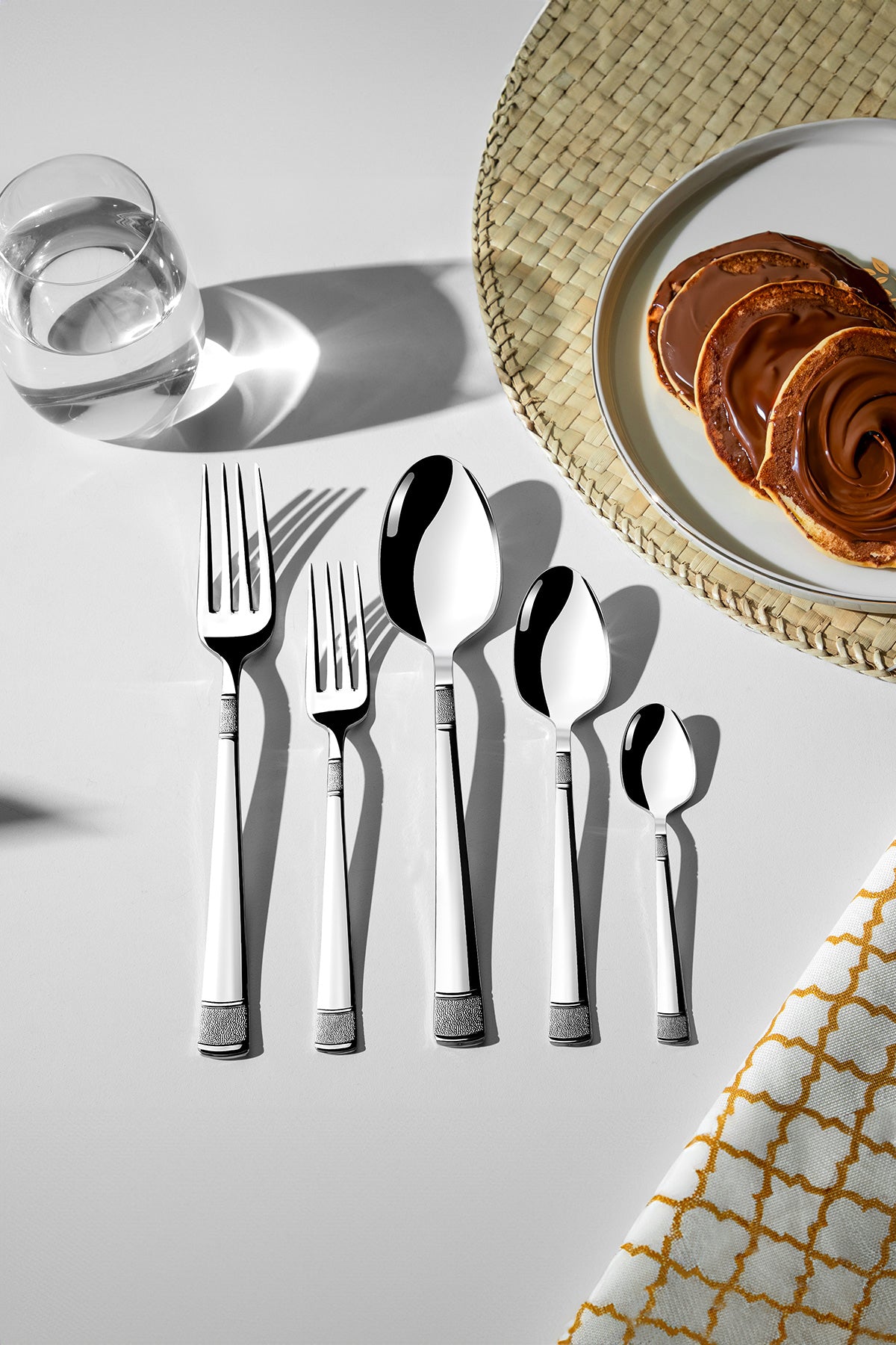 Nehir dila 30 Piece Fork Spoon Set Fork Spoon Set takimi 6 Place Setting - MALLTURK