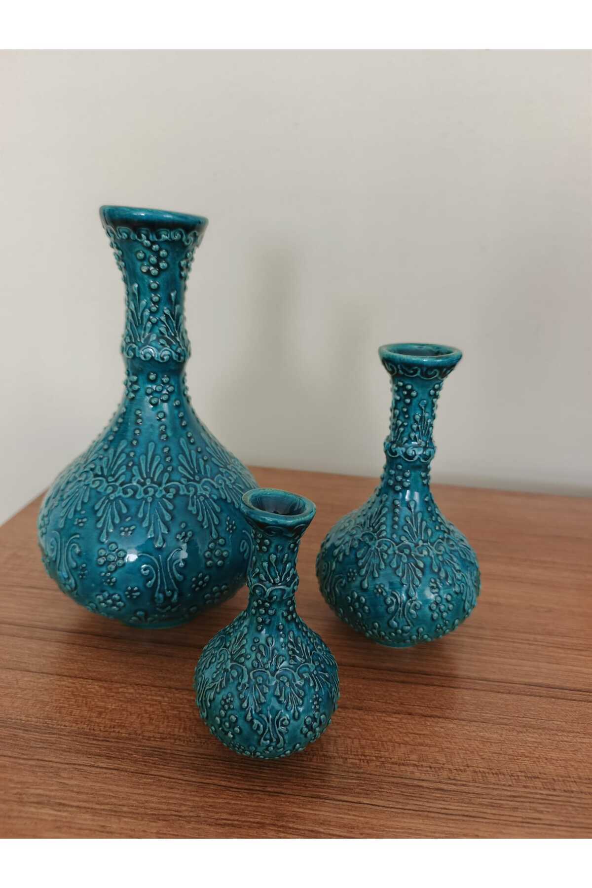 Sema ceramic handmade three-piece set with self-embossed teardrop design. - MALLTURK