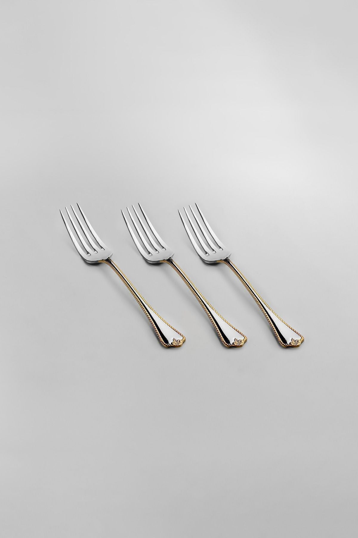Nehir fulya altin Plain 6 Place Setting 30 Piece Boxed Fork Spoon Set - MALLTURK