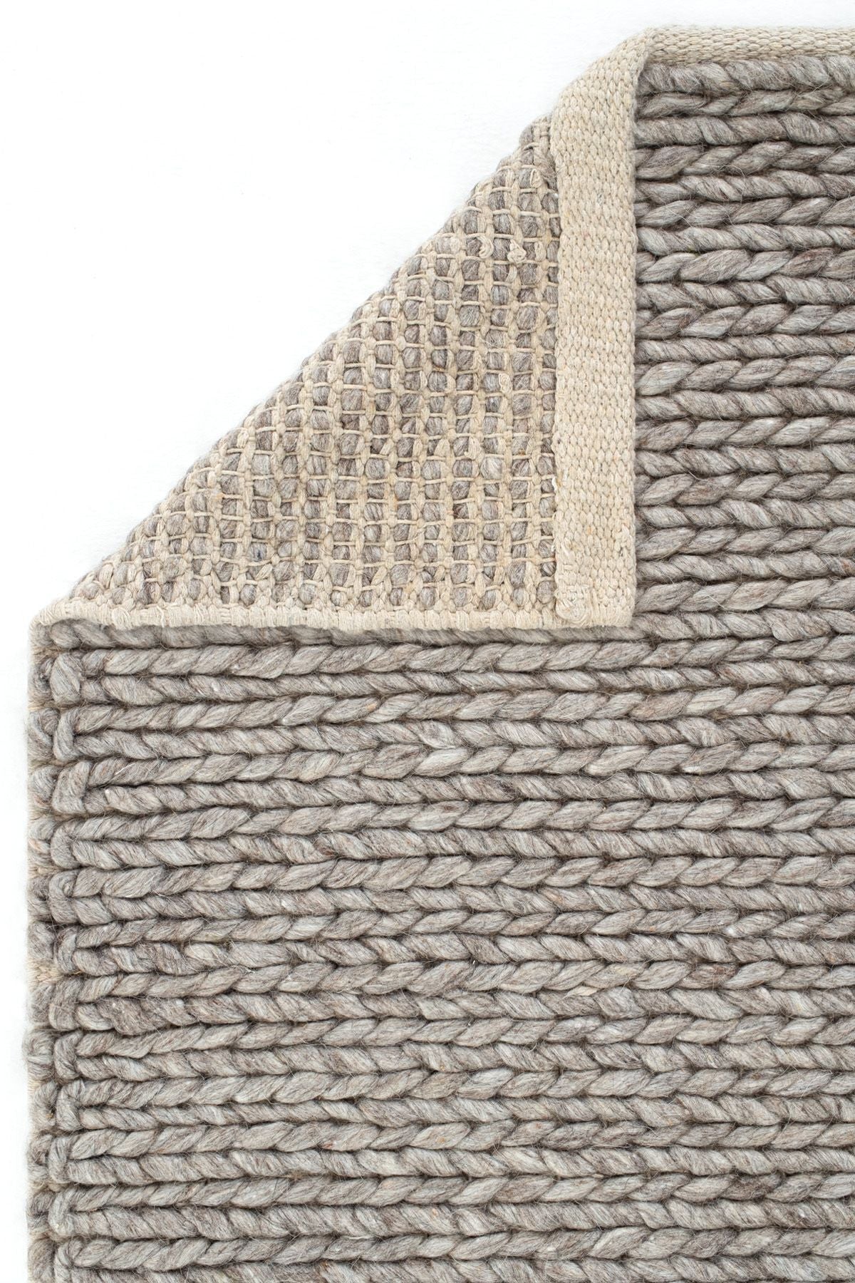 Cool Rug Elegance Brown Wool Rug Natural Living Room Rug Hallway Rug Runner Hand-Woven Rug Knitted Handmade Rug