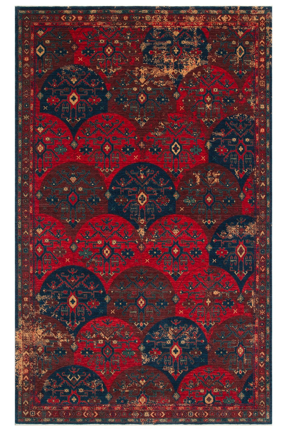 Nesem Rug Boutique Ekohali Kadim Kdm 02 Red Multy Anatolian Motifs Featuring New Zellanda Wool with Produced Handcrafted - MALLTURK