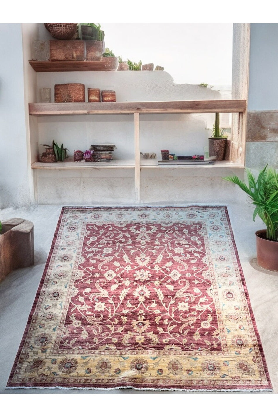 Sirvan Handwoven Afghan Usak Carpet - 240x197 - MALLTURK