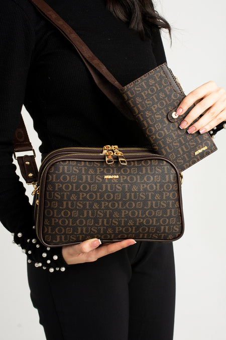 Just Polo Women's Shoulder Bag New Season 2053 Color Brown - MALLTURK