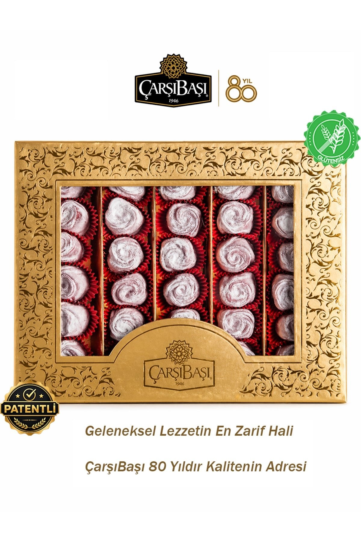 carsibasi Gluten Free roselight artizan Flavored patentli turk Rose Turkish Delight 600 g - MALLTURK