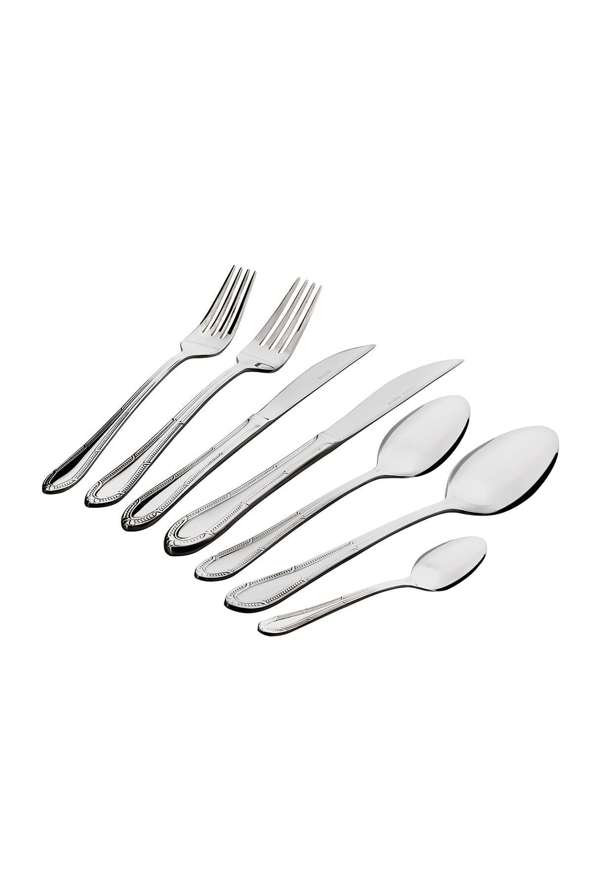 Karaca 84 Piece 12 Place Setting viyana Flatware Set - MALLTURK