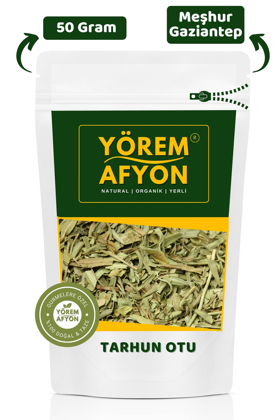 Gulcehre Yorem Afyon Famous Gaziantep Sun-Dried Tarragon, Green Gold, Dargun, Dragon Herb | 50g. - MALLTURK