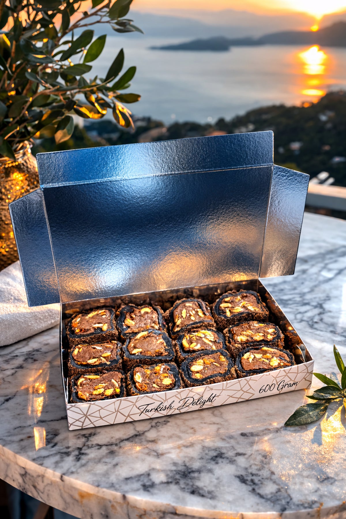 forevers citir Chocolate Almond Turkish Delight 600 g - MALLTURK