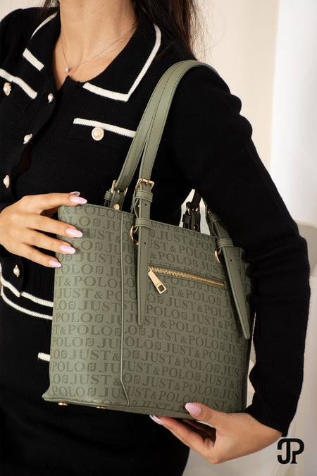 Just Polo Original Women's New Season 4-Compartment Luxury Soft Leather Adjustable Stylish Shoulder Bag Green - MALLTURK