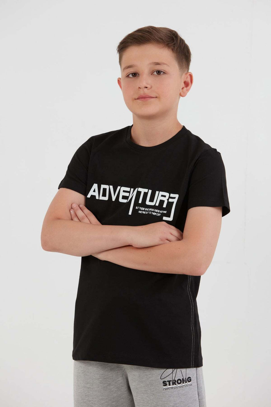 100% Cotton Adventure Text Printed Boy's T-Shirt