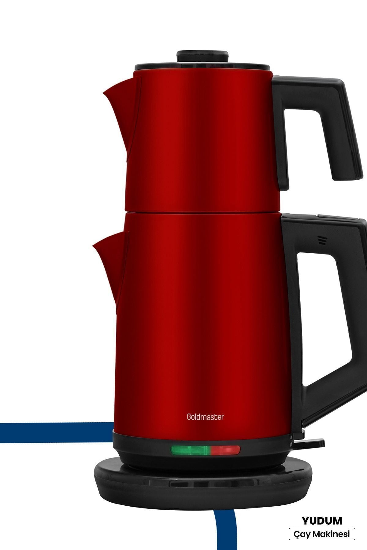 GoldMaster Yudum Matte Red Stainless Steel 2200 Watt Steel Tea Maker and Water Heater - MALLTURK