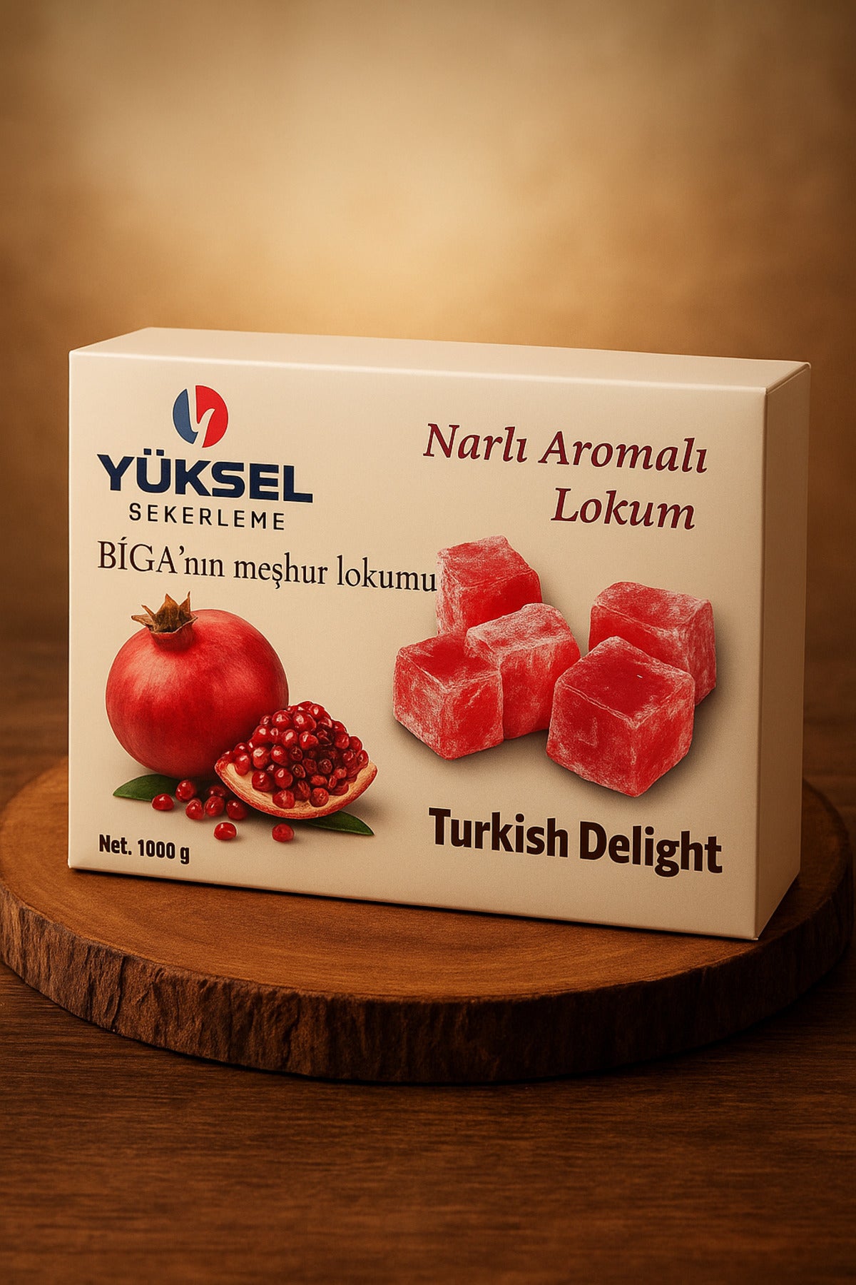 Yuksel Pomegranate Flavored Flavored Turkish Delight 1 kg - MALLTURK