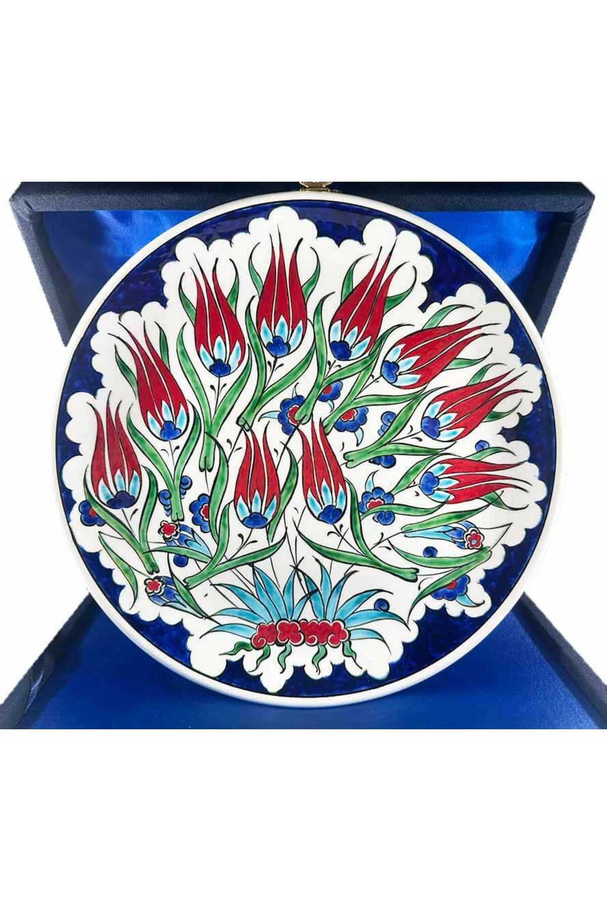 Cini Evi New Home Gift Tulip Garden Iznik Tile Plate - MALLTURK