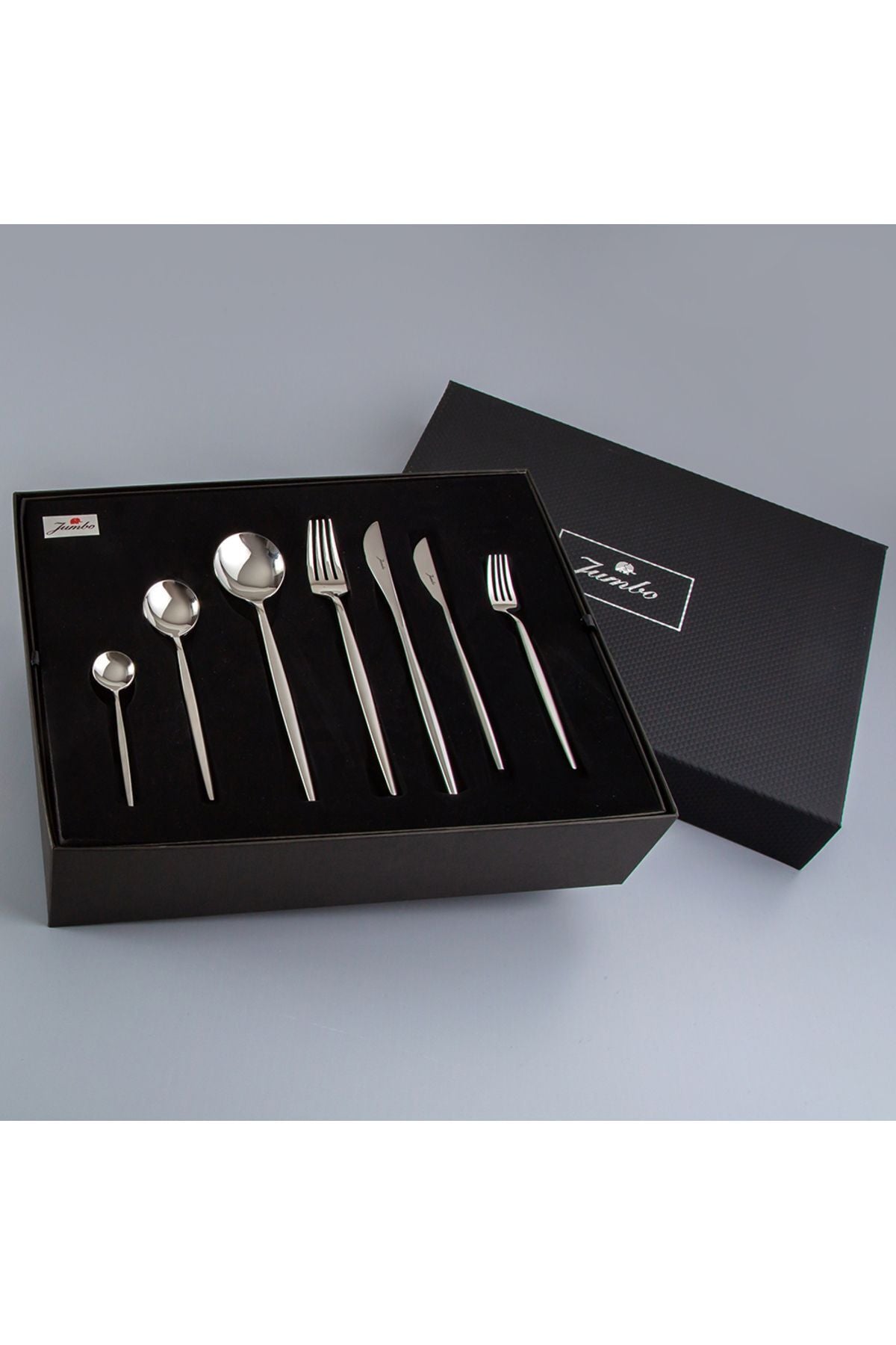 Jumbo 9000 mat Steel 84 Piece 12 Place Setting Flatware Set - MALLTURK