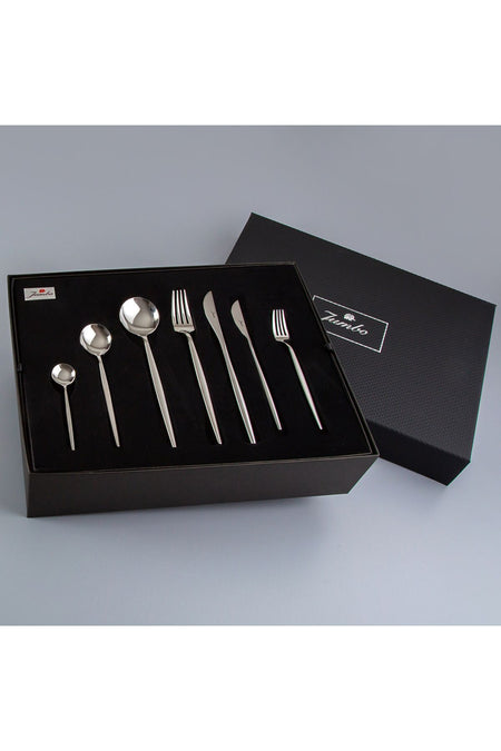 Jumbo 9000 mat Steel 84 Piece 12 Place Setting Flatware Set - MALLTURK
