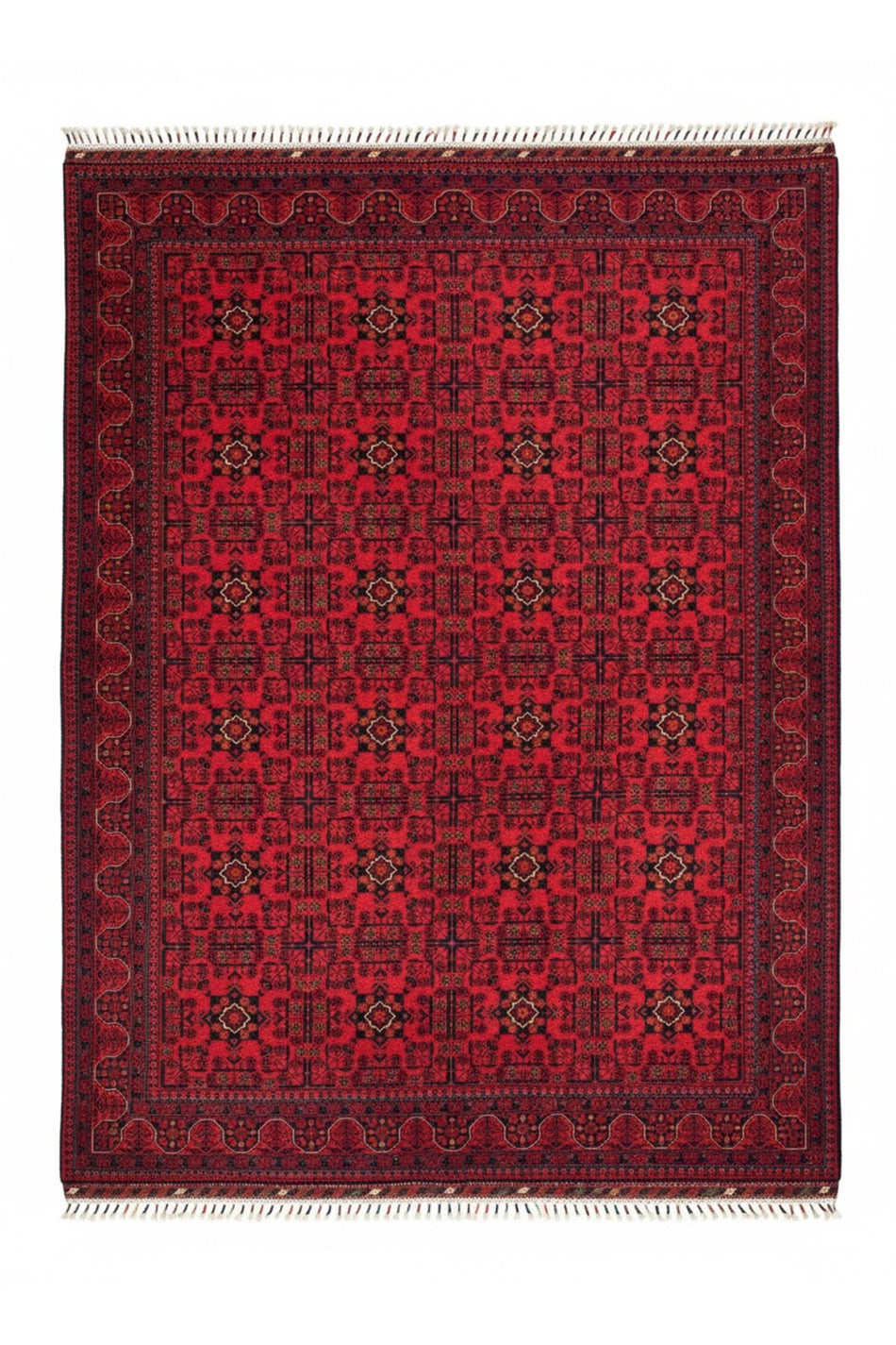 Vog Hali Afghan Bilcik Carpet – Original Handwoven Collectible Luxury Living Room Carpet from Iran Burgundy - MALLTURK