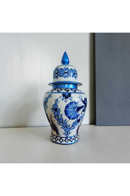 Sema Cini Handmade Ceramic Shahkup 20 cm Vase - MALLTURK