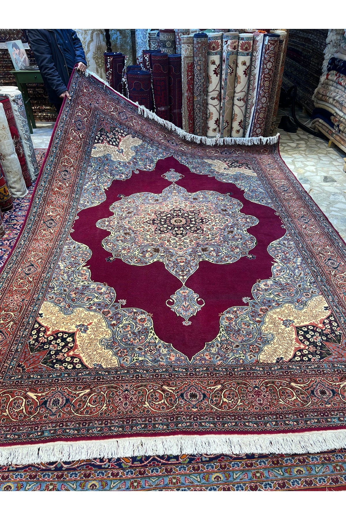 RD RAMAZAN DAG Hand Rug Art Hand-Woven Ladik Konya Kaplan Rug Premium Quality Collector Piece Size 354x252 - MALLTURK