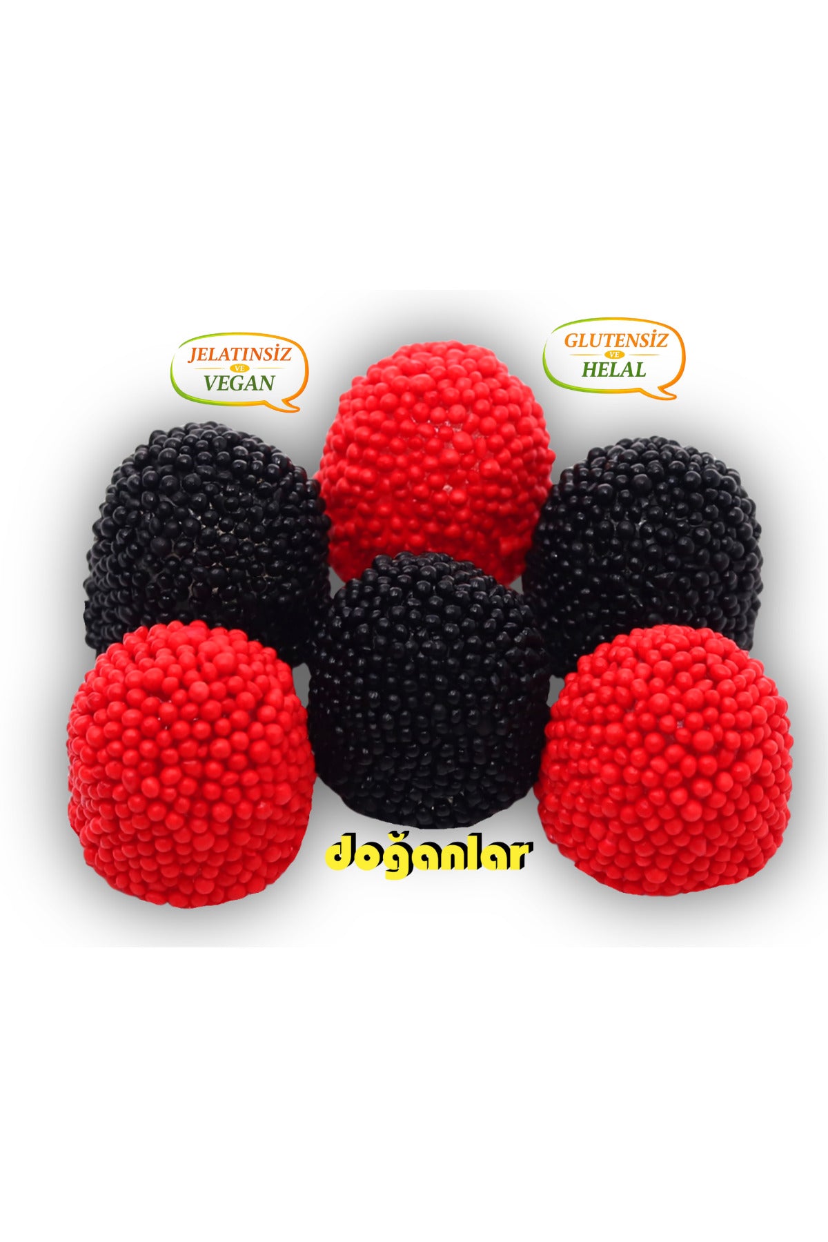 DOGANLAR gida ahududu bogurtlen Jelly Turkish Delight jelatinsiz helal Vegan Gluten Free 1000 g hayvansal katki maddesi icermez - MALLTURK