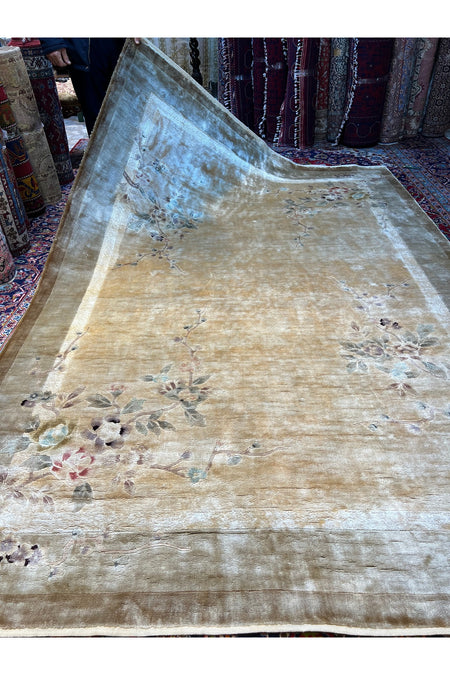 RD RAMAZAN DAG Hand Rug Art Hand-Woven Chinese Silk Rug Size 275x183 - MALLTURK