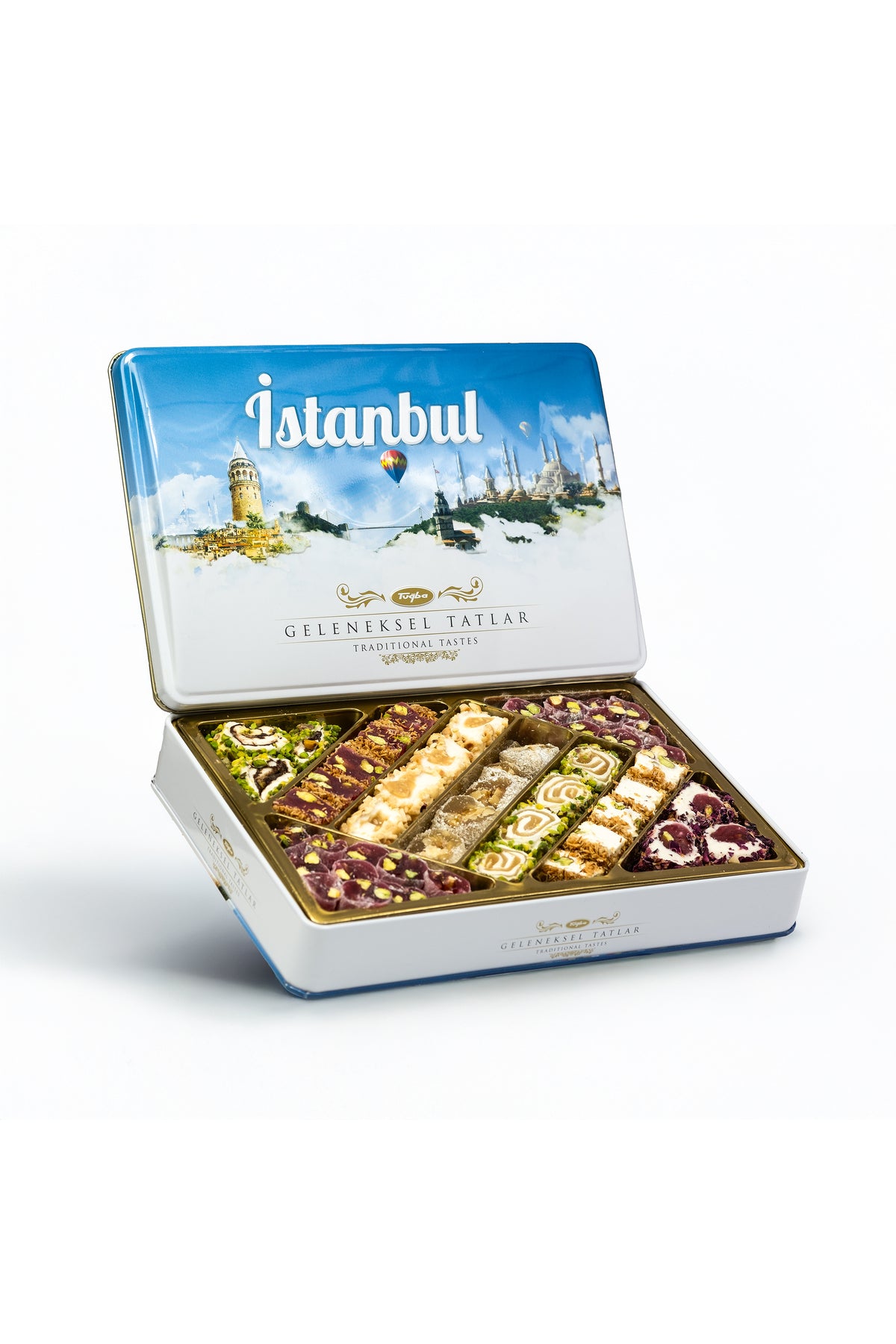 Tugba Kuruyemis Traditional tatlar metal kutu 540 g istanbul - MALLTURK