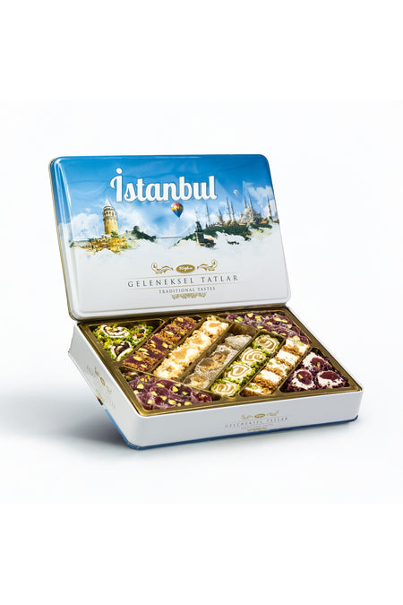 Tugba Kuruyemis Traditional tatlar metal kutu 540 g istanbul - MALLTURK