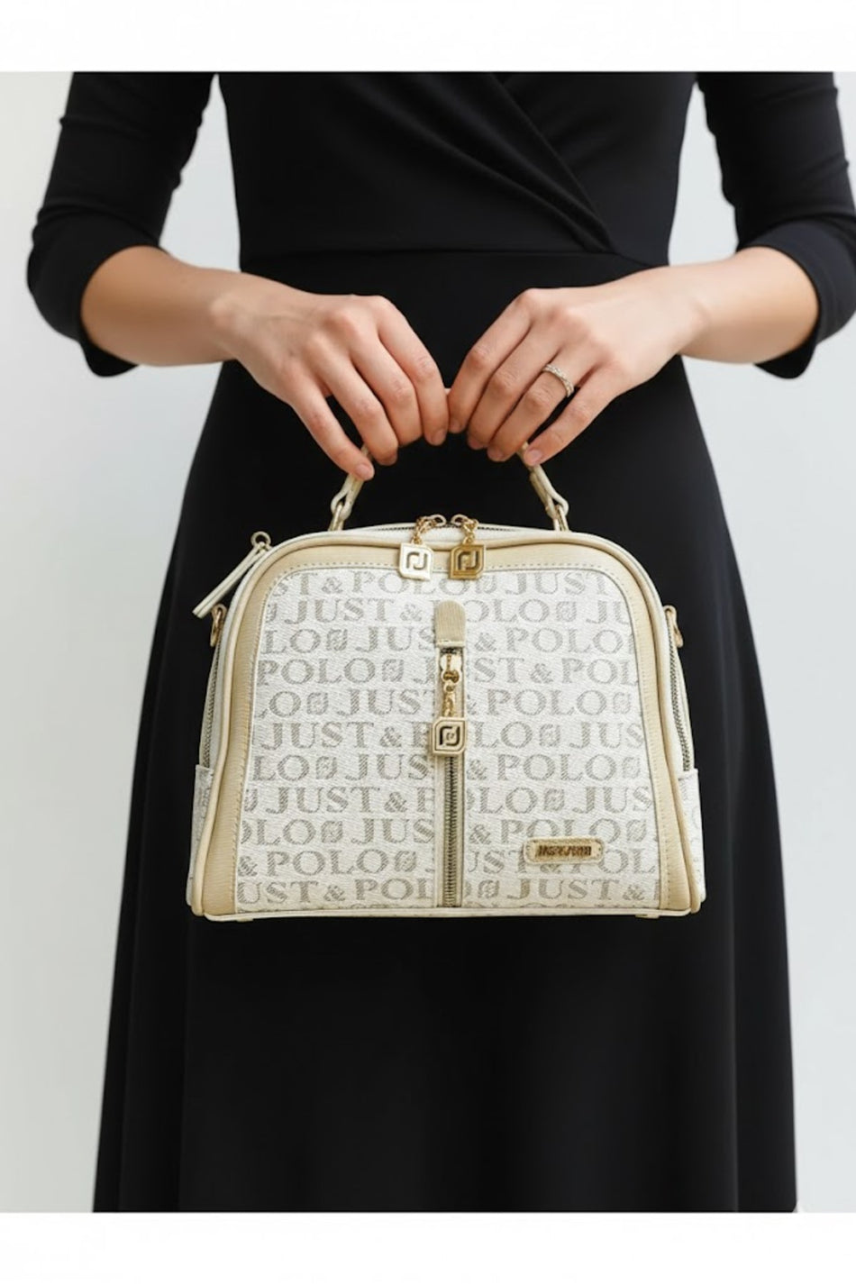 Just Polo Cream Women's Shoulder Bag - MALLTURK