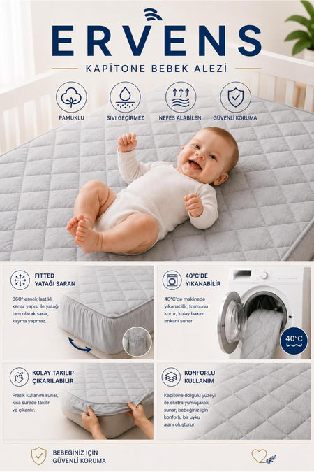 Ervens Home Waterproof Cotton Quilted Baby & Kids Mattress Protector - MALLTURK