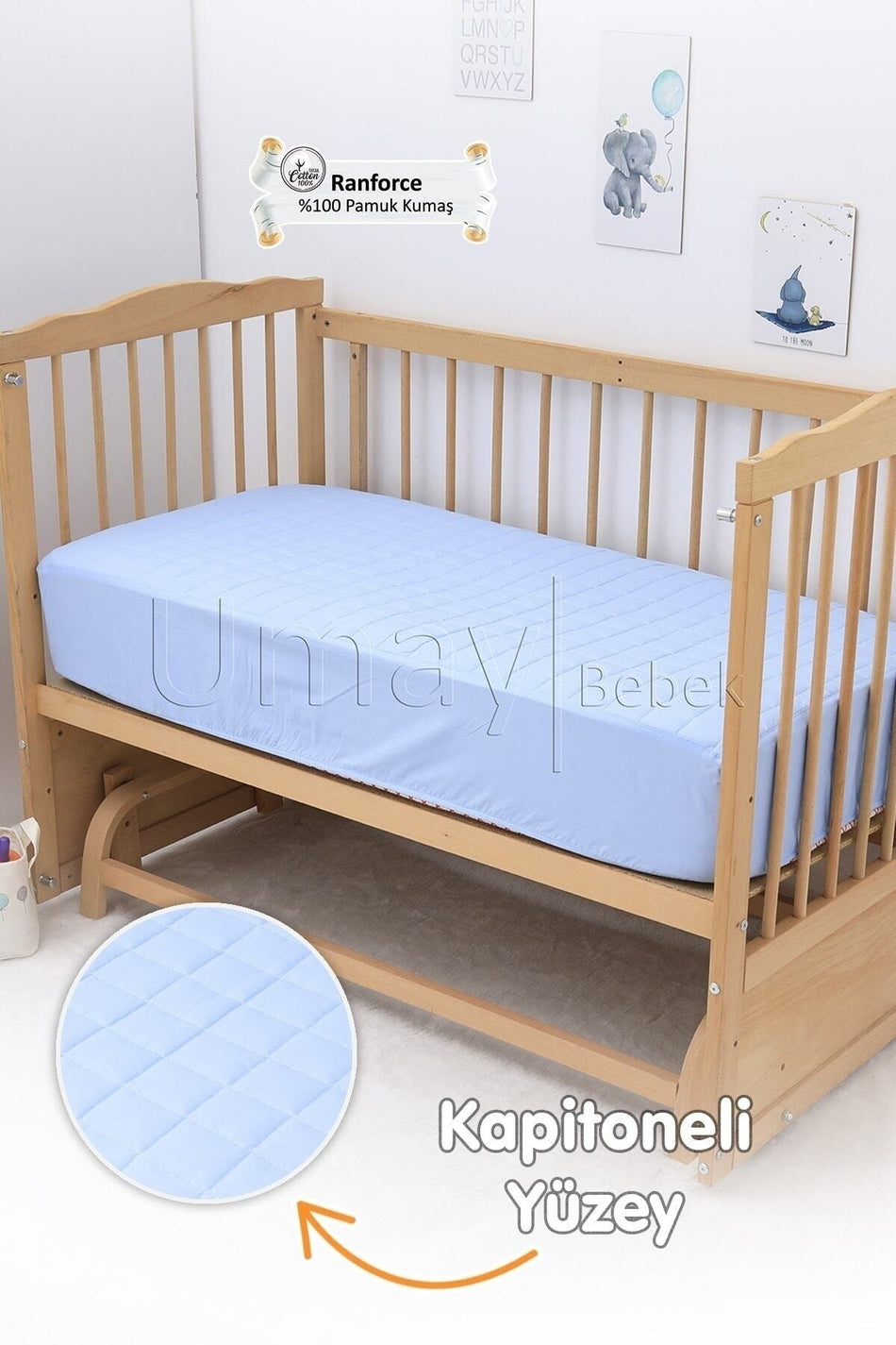 Umaybebek Cotton Quilted Fitted Baby & Kids Mattress Protector - MALLTURK