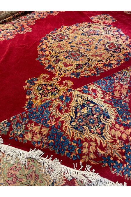 RD RAMAZAN DAG Hand Rug Art Hand-Woven Iranian Kirman Laver Rug Signed Collector Piece Size 4.50x3.50 - MALLTURK