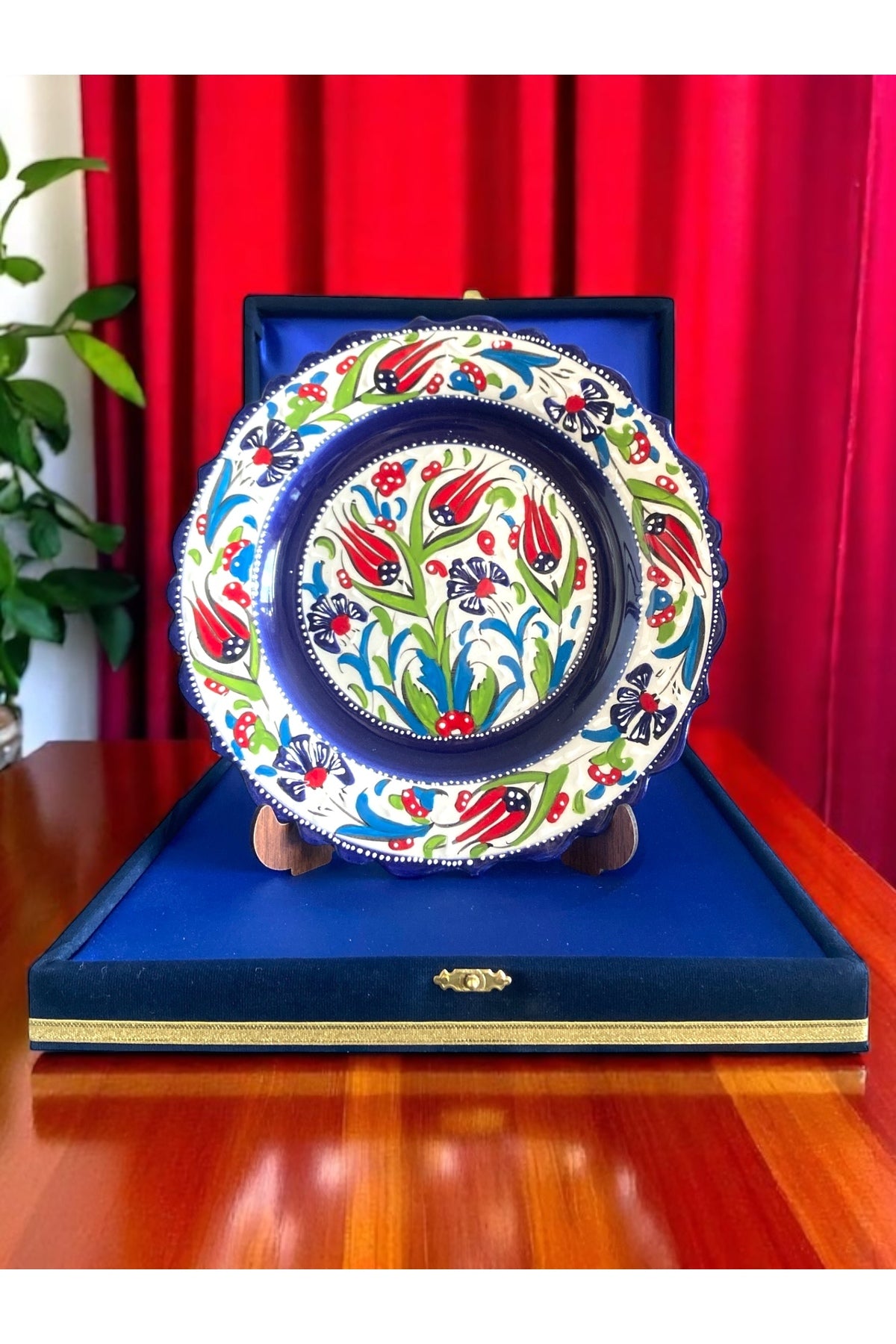 STORESZA Velvet Gift Box Handmade 25cm Sable Tile Plate - MALLTURK