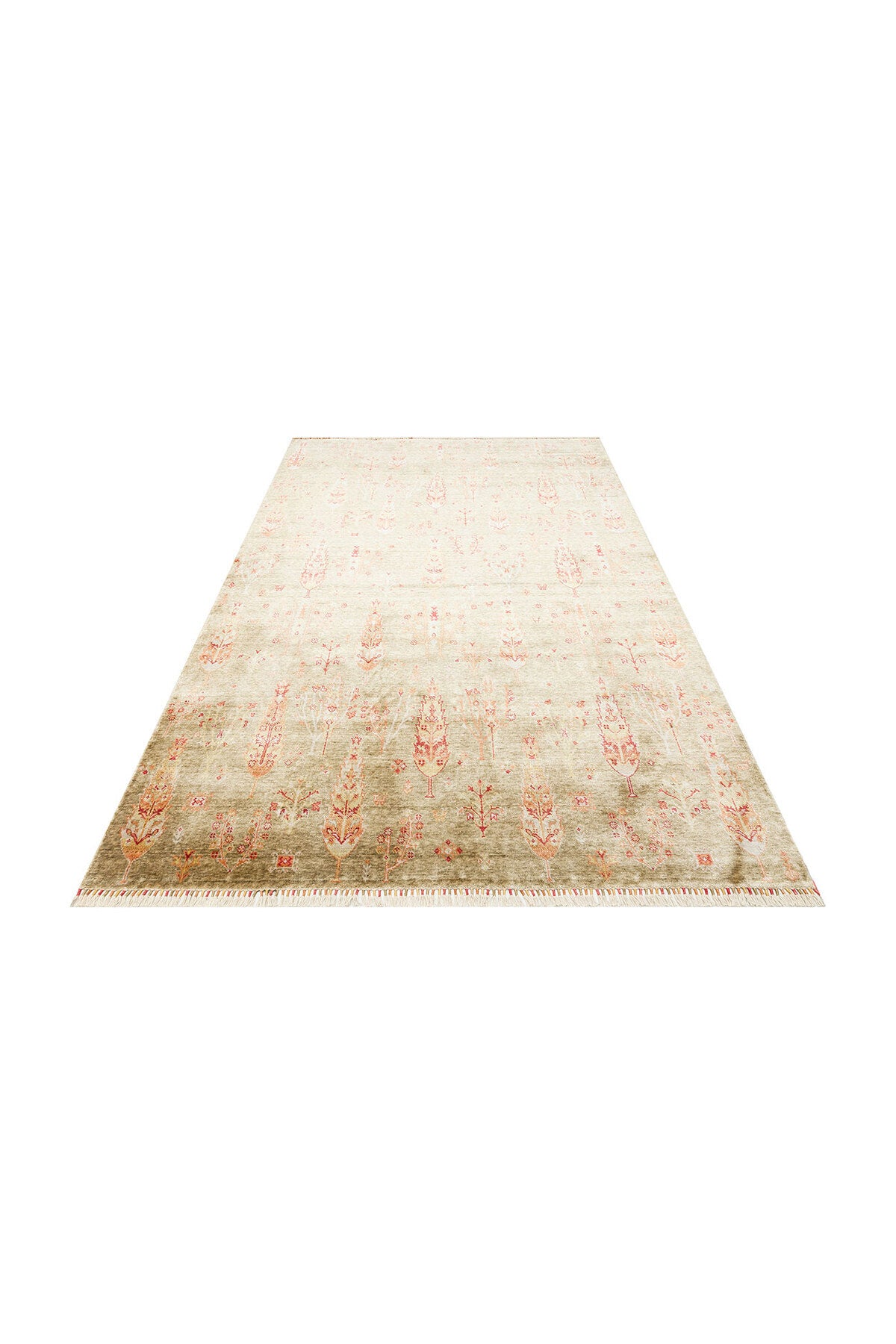 Eko Hali Zara ZR 08 Green Autumn is a special loom rug shaped by the intensive handiwork of women from Usak. - MALLTURK