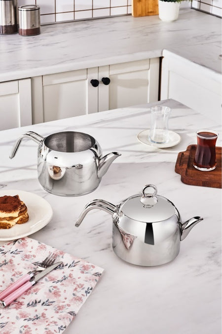 Karaca Manes Medium Size induction Base Teapot Set, Metal - MALLTURK
