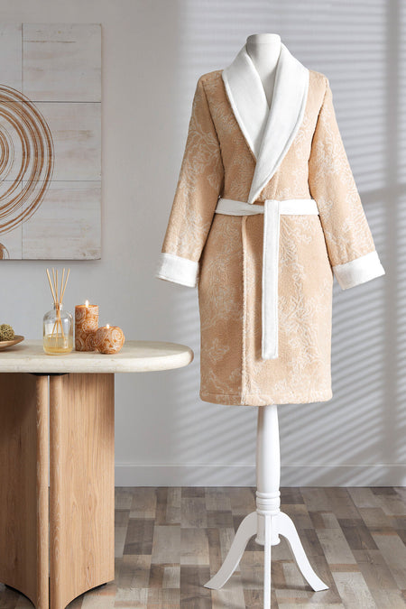 Ozdilek Finery Velvet Shawl Collar Bathrobe - MALLTURK