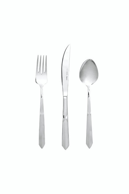 Karaca 84 Piece 12 Place Setting diamond platin elg Boxed Flatware Set - MALLTURK
