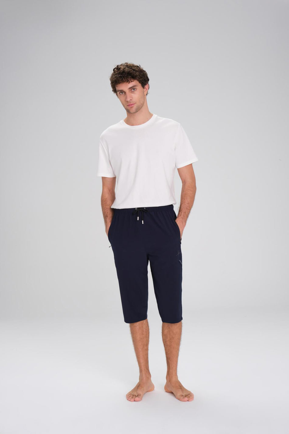 Hasema lange Herren-Bade- und Strandshorts in Marineblau 2426