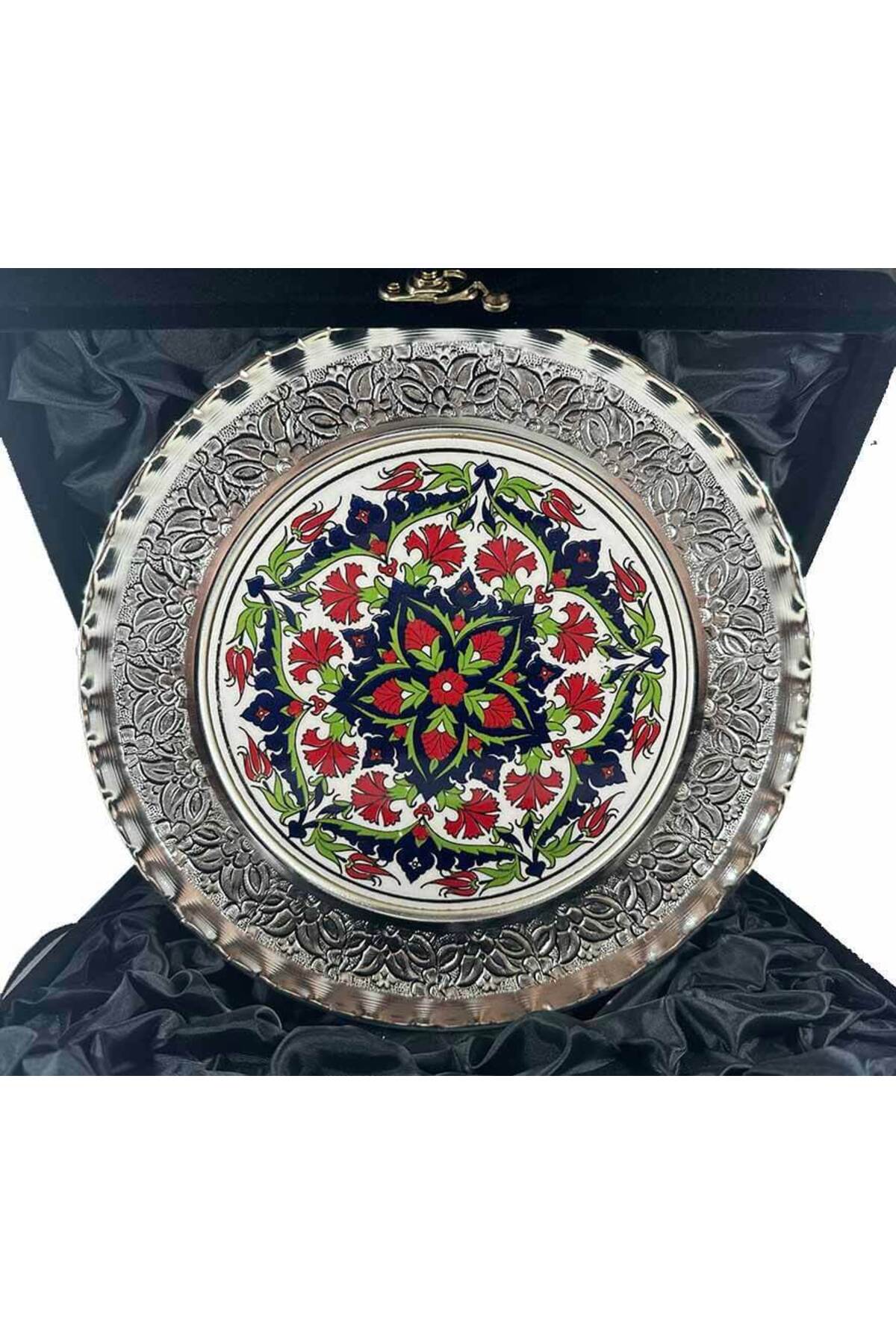 Cini Evi Carnation Garden Silver-Plated Tile Plate - MALLTURK