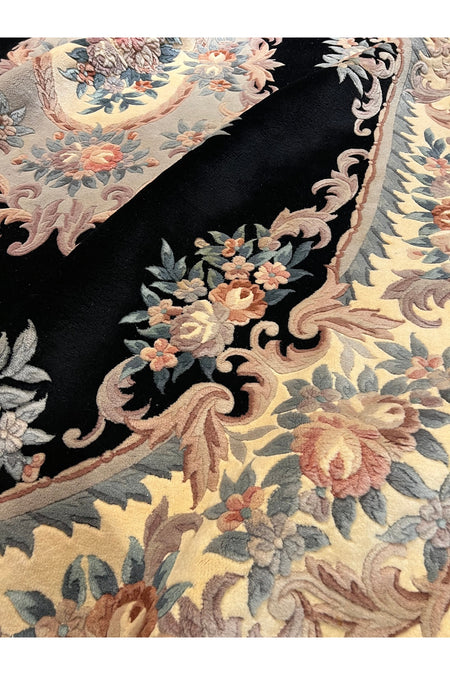 RD RAMAZAN DAG Hand Rug Art Hand-Woven Embossed Chinese Rug Premium Quality Black Color Size 310x210 - MALLTURK