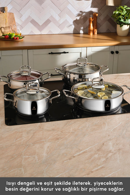 Emsan Emirgan 8 ParcaPaslanmaz Cookware Set - MALLTURK