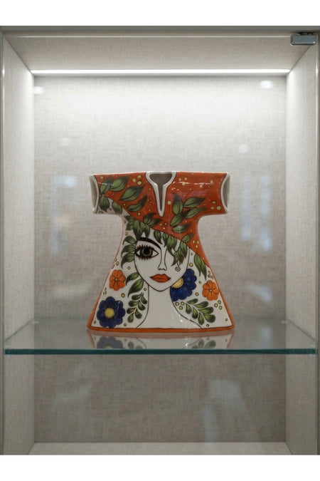 General Brands: Handmade Decorative Ceramic Vase with Kaftan-Shaped Female Portrait Motif – Showcase Art Piece - MALLTURK