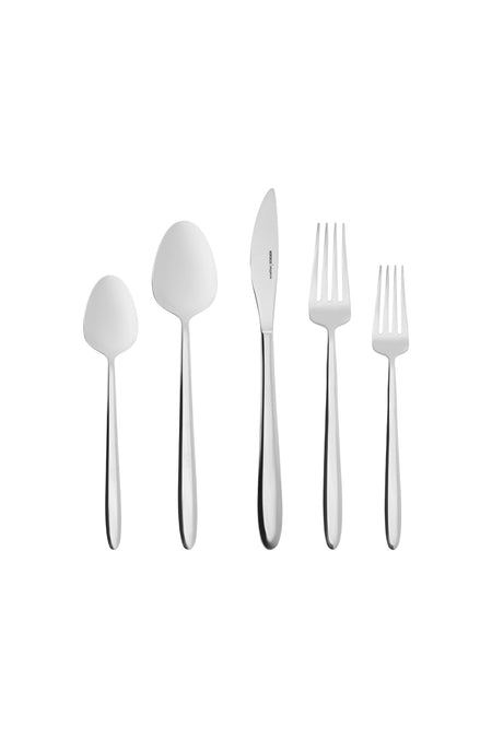Karaca flow 60 Piece 12 Place Setting Flatware Set platin - MALLTURK