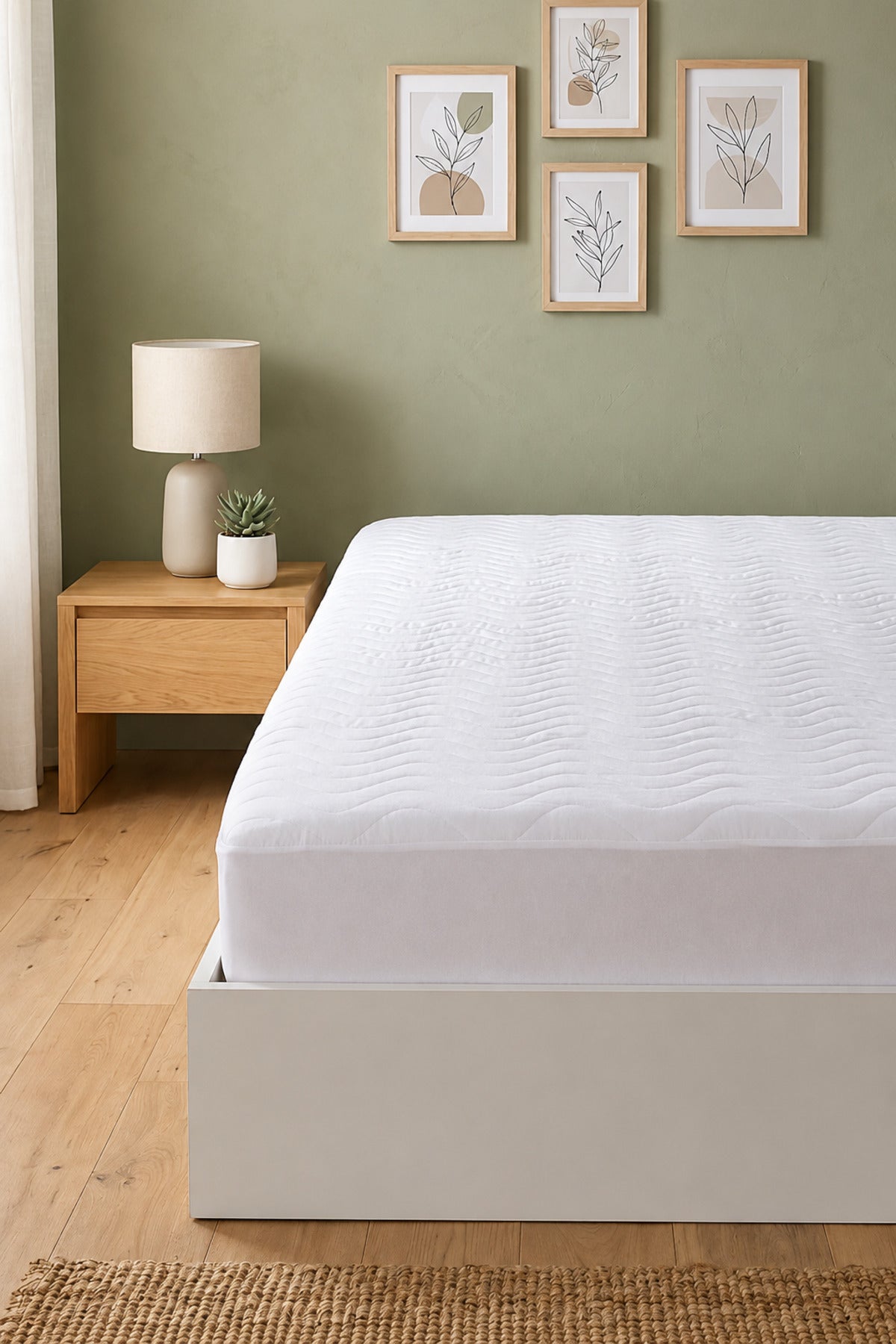 Menderes Home Cotton Collection Quilted Fitted Mattress Protector - MALLTURK