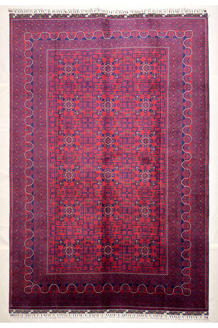 Afghan Rug Hand-Woven 6 Meter Hamyap Yildiz Design 100% Wool Natural Dye