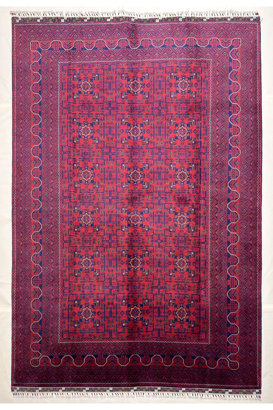 Afghan Rug Hand-Woven 6 Meter Hamyap Yildiz Design 100% Wool Natural Dye - MALLTURK
