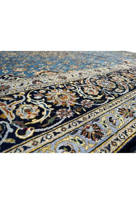 BURAK Rug Hand-Woven Iranian Nain Rug 305X410 Turquoise %100 Wool 12,5 M2 Large Living Room Rug - MALLTURK
