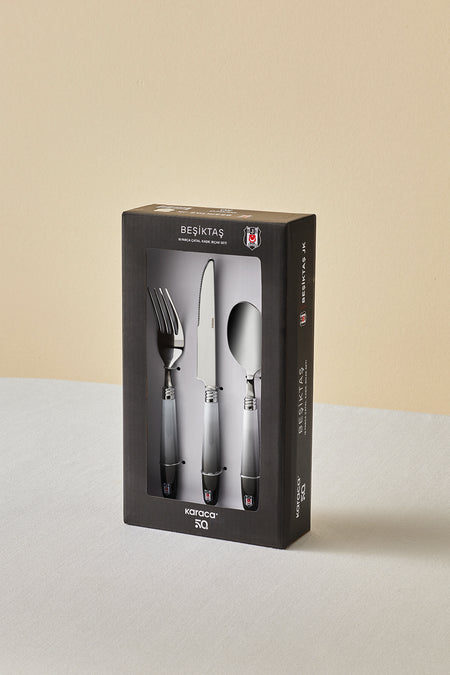 Karaca x besiktas lisansli 18 Piece 6 Place Setting Flatware Set - MALLTURK