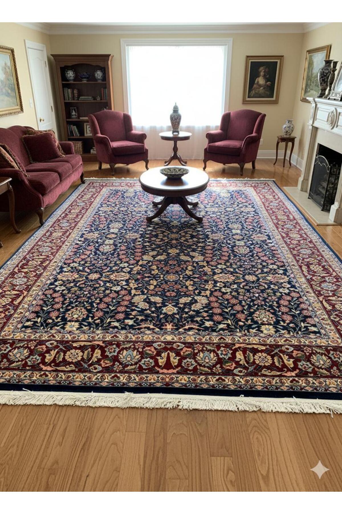 RD RAMAZAN DAG Hand Rug Art Hand-Woven Sumerbank 100.Anniversary Series Seven Mountains Flower Premium Quality Size 240x150 - MALLTURK