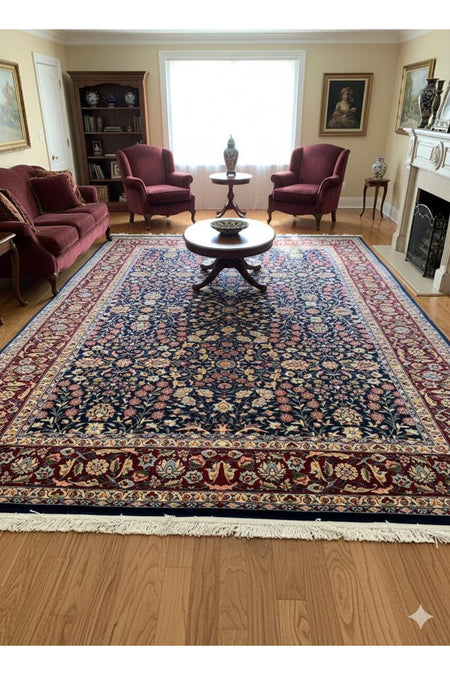 RD RAMAZAN DAG Hand Rug Art Hand-Woven Sumerbank 100.Anniversary Series Seven Mountains Flower Premium Quality Size 240x150 - MALLTURK