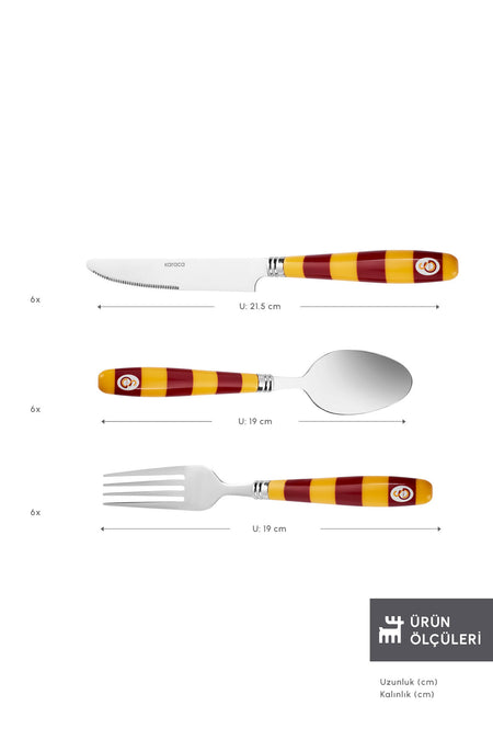 Karaca x galatasaray lisansli 18 Piece 6 Place Setting Flatware Set - MALLTURK